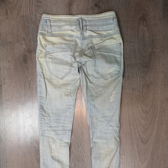 Vintage faded acid washed stretch denim jeans - Picture 3 of 5
